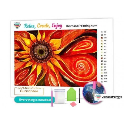 Sunflower on Fire Diamond Painting Kit